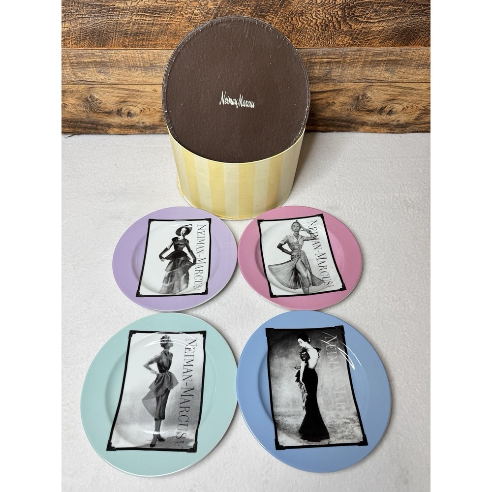 Neiman Marcus 95th Anniversary Fashion Plates Set Of 4 Original Box NEW VTG